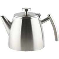 Los mejores  - Café Ole Olla con Tapa con bisagras- satén- 0.6L-20oz de té Doble Pared de Acero Inoxidable- Acabado Satinado